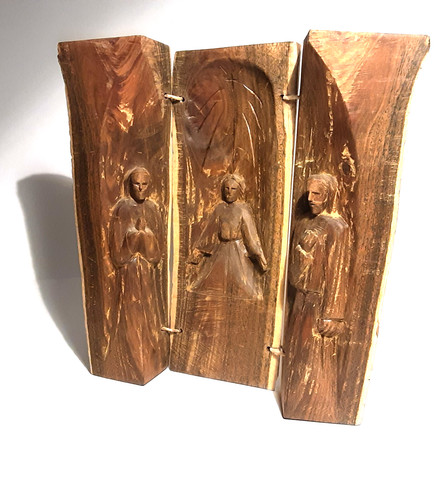 Triptychon holz altar - holz, kl.
