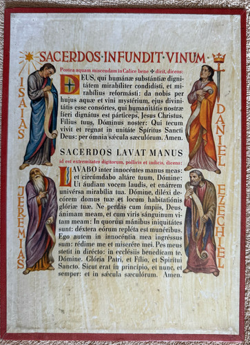 Kanontafel sacerdos infundit - kanontafel,, "sacerdos