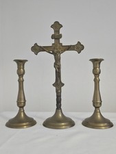 Messing Set Kruzifix mit 2