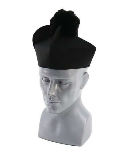 Schwarz birett mit hörnern - birett,
